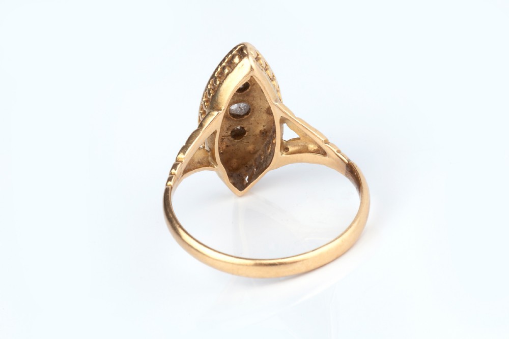 A Navette Shaped Victorian Diamond Ring View III