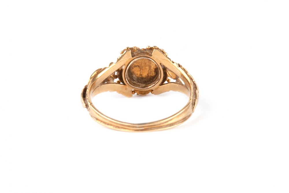 A Georgian Pearl and Emerald Tulip Ring View VI