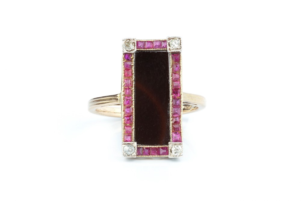 An Art Deco Ruby and Diamond Ring