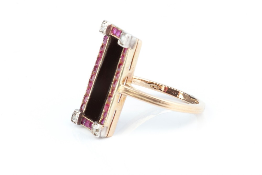 An Art Deco Ruby and Diamond Ring View II