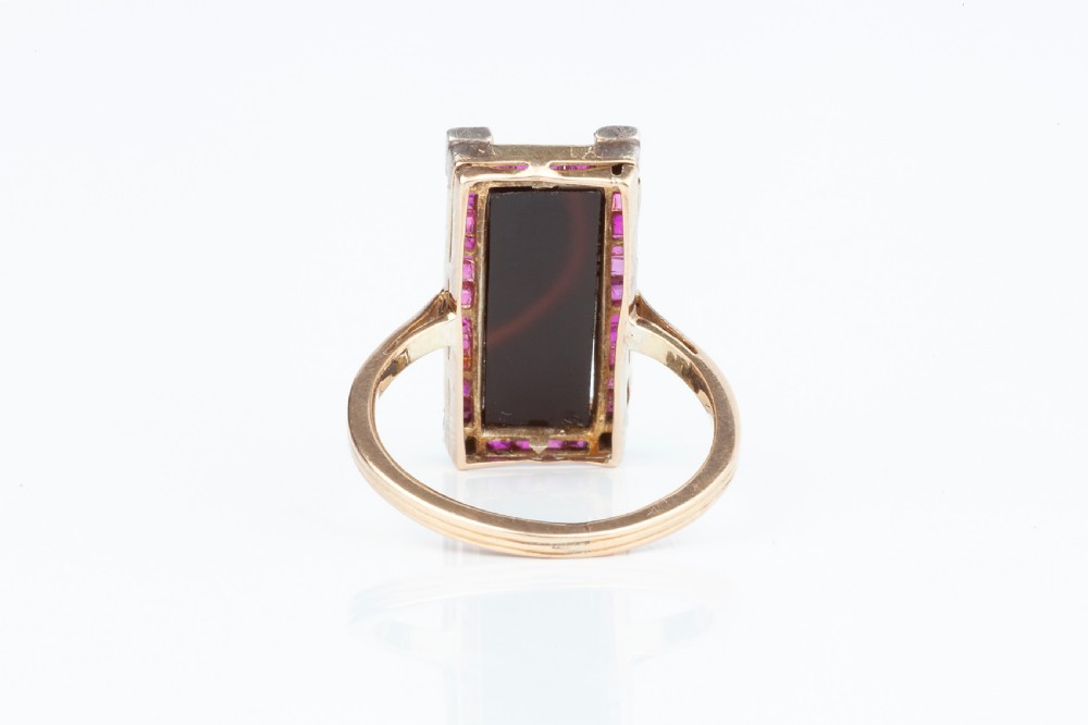 An Art Deco Ruby and Diamond Ring View III