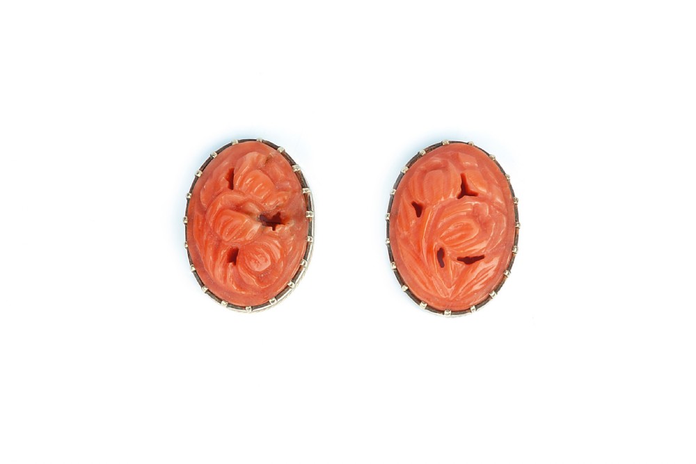 Coral Gold Earrings