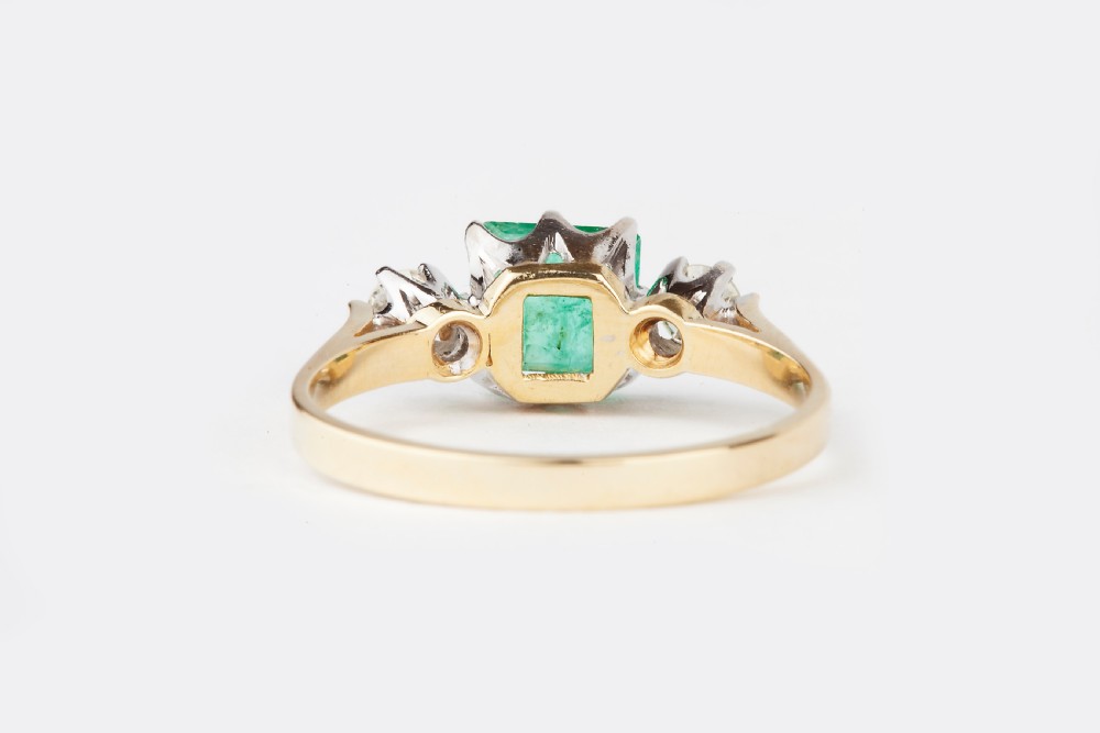 An Emerald and Diamond 18ct Gold Ring View III