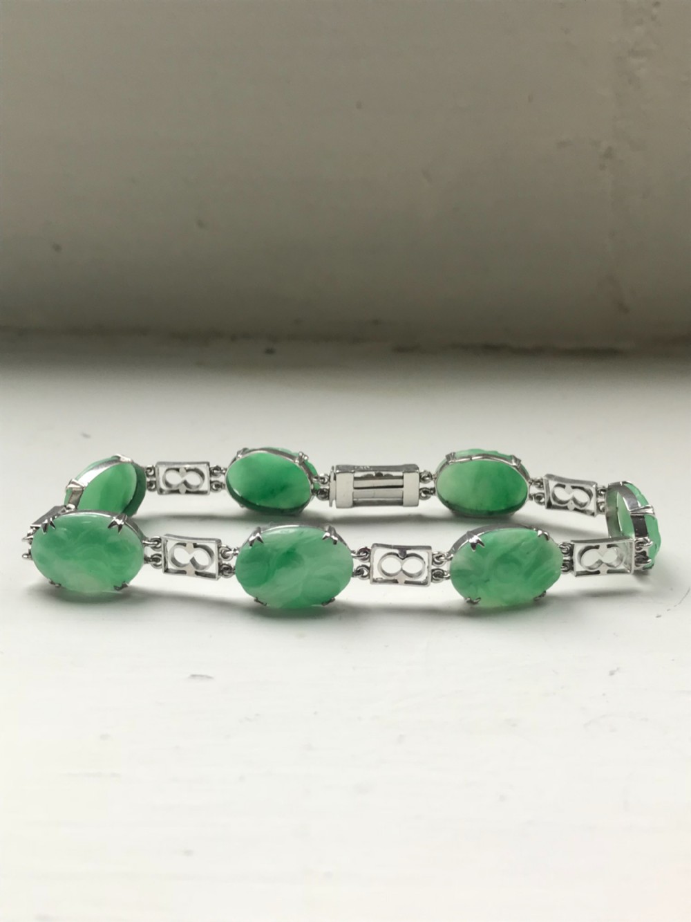 A Jade White Gold Bracelet View II