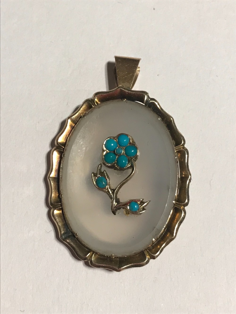 An Edwardian Turquoise and Gold Penant View II