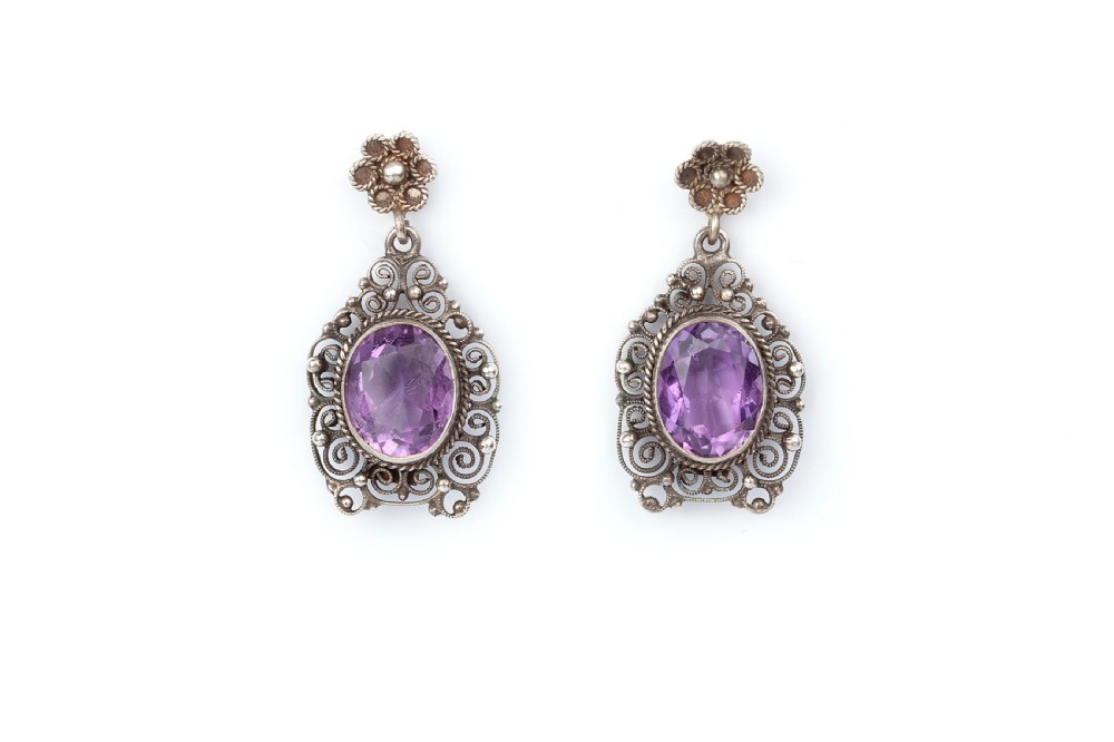 Amethyst Edwardian Earrrings