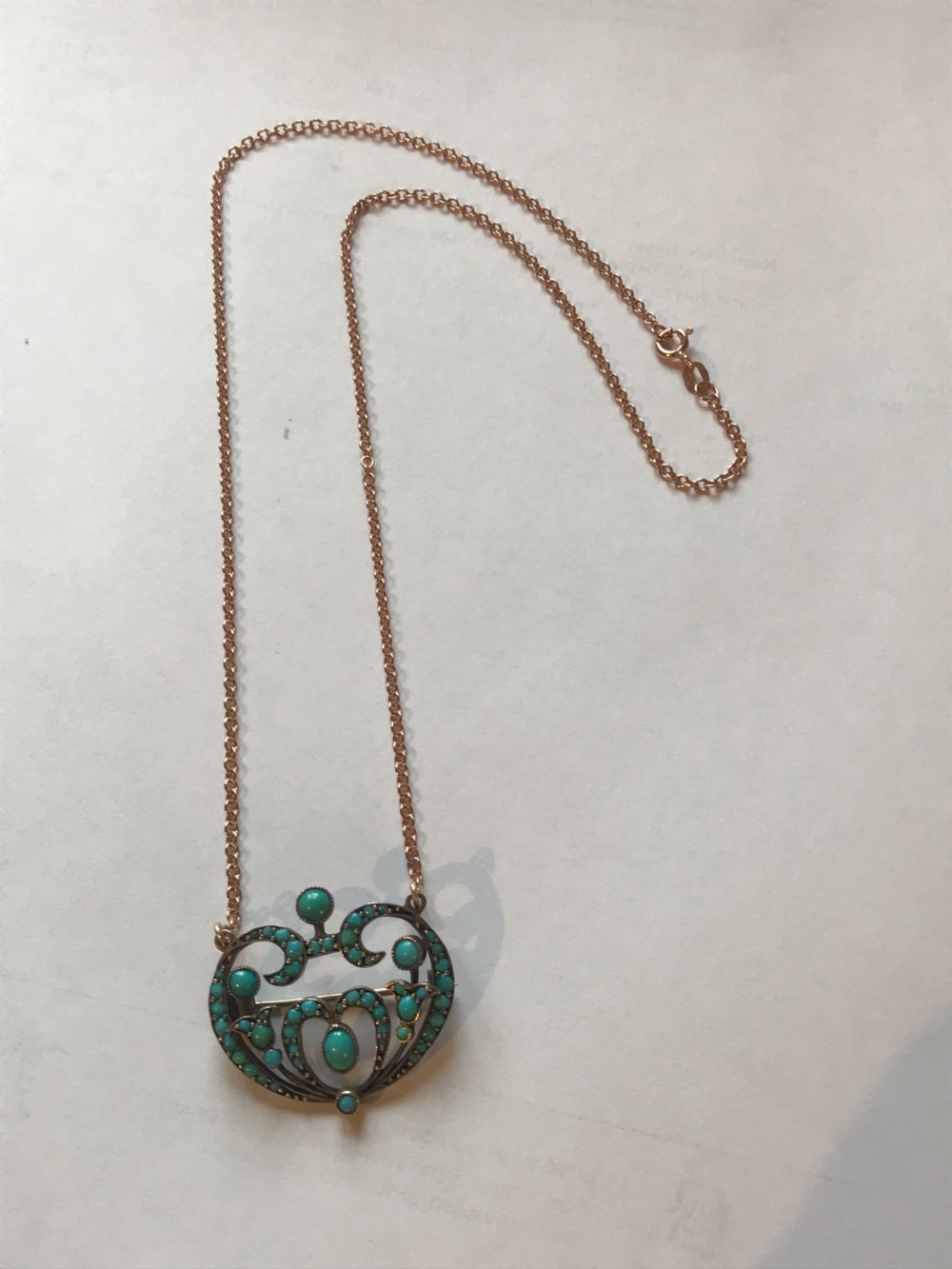 An Edwardian Turquoise Pendant View II