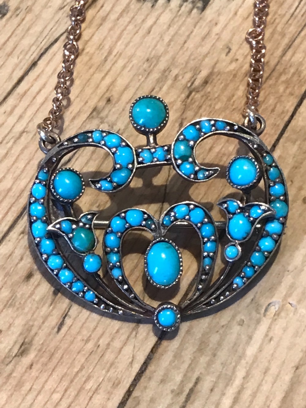 An Edwardian Turquoise Pendant View III