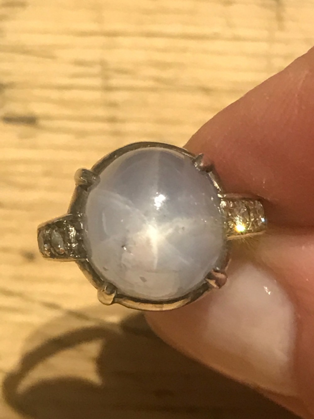 Art Deco Star Sapphire Platinum Ring View IV