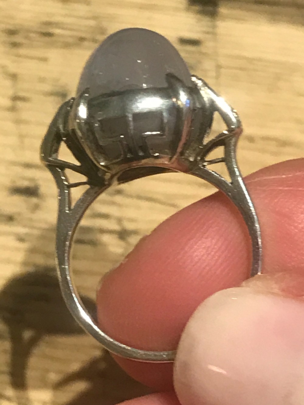 Art Deco Star Sapphire Platinum Ring View V