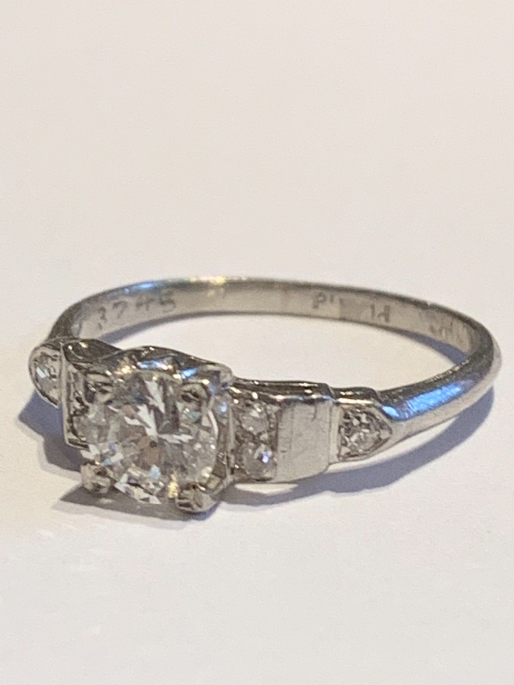 Art Deco Diamond and Platinum Engagement Ring