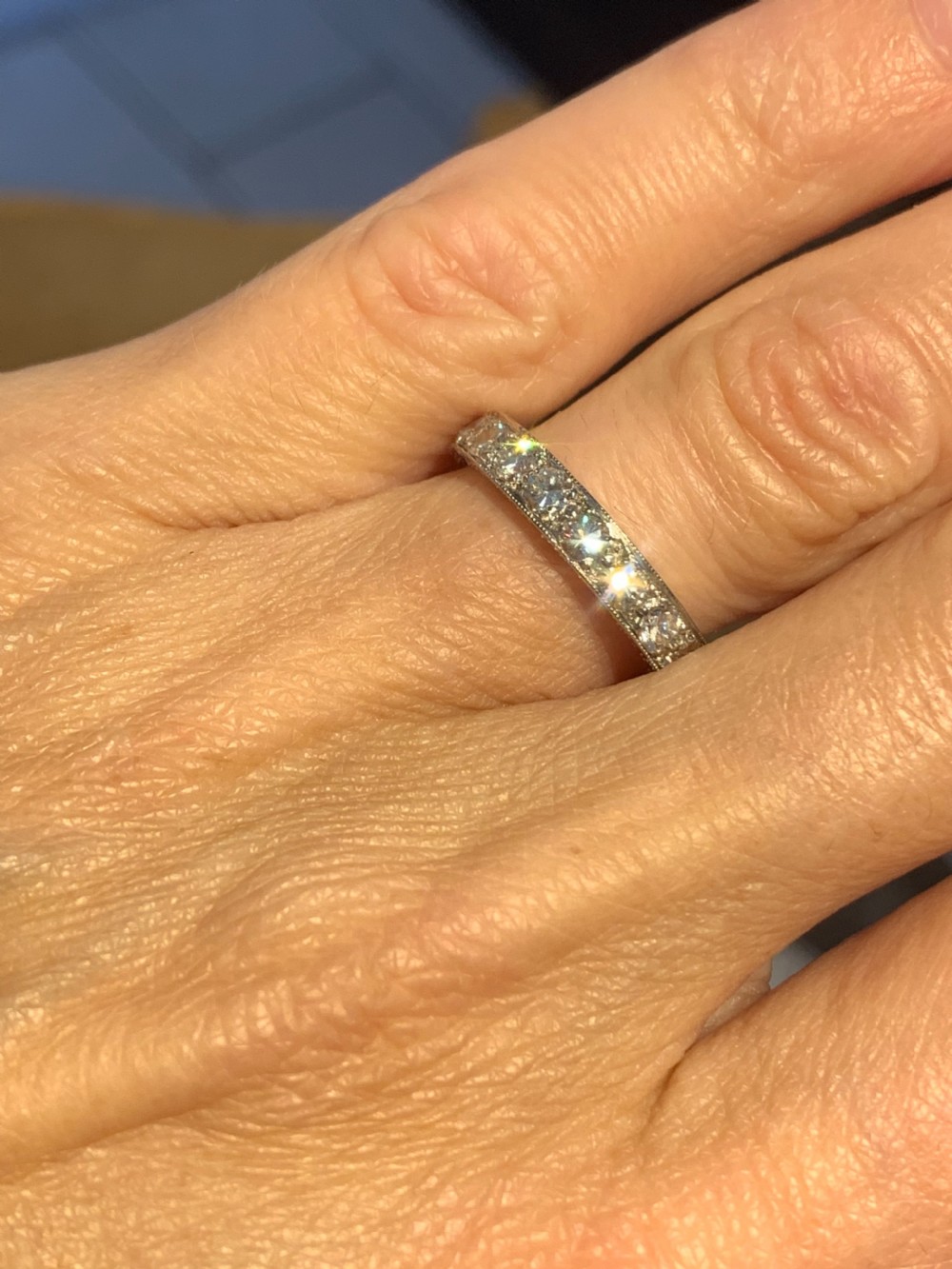 Platinum and Diamond Eternity Band  View III