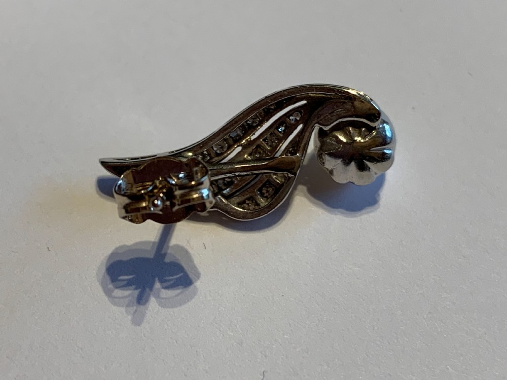 Vintage 1960s Winged Pearl and Diamond Earrings View III