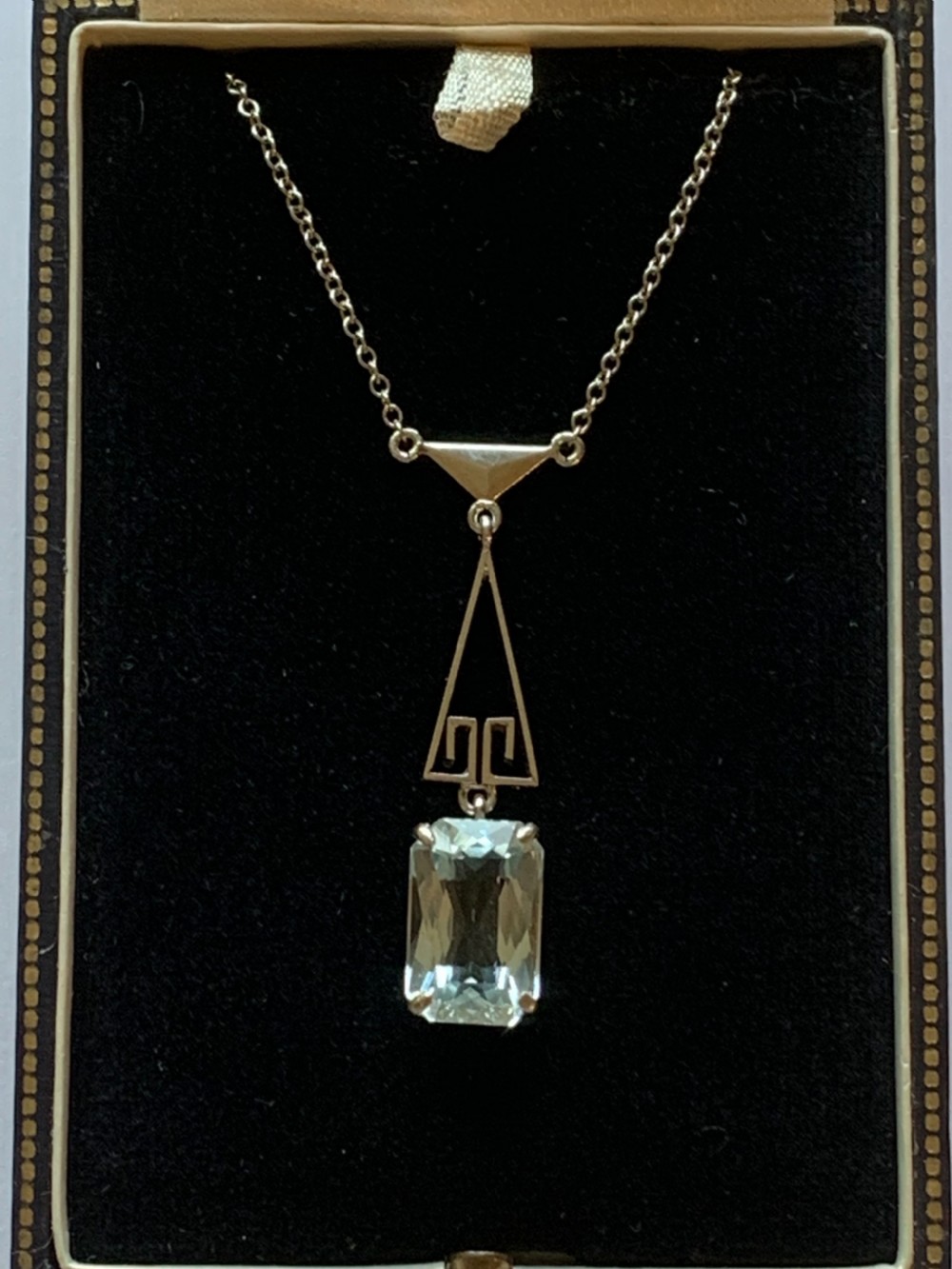 Art Deco Aquamarine Pendant