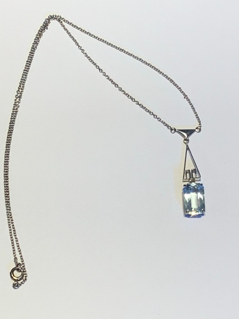 Art Deco Aquamarine Pendant View II