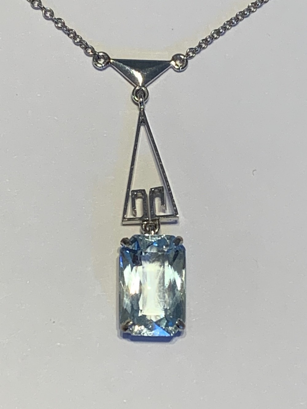 Art Deco Aquamarine Pendant View III