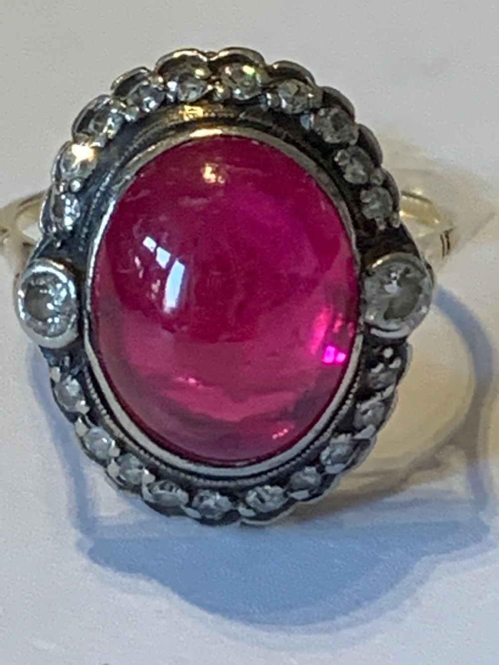 Edwardian Ruby and Diamond 18ct Gold Ring
