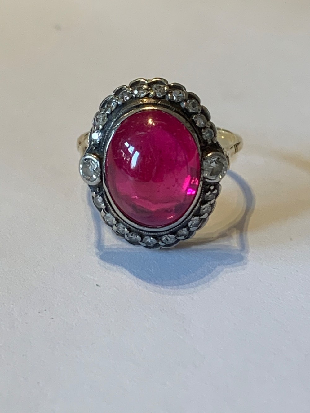 Edwardian Ruby and Diamond 18ct Gold Ring View II