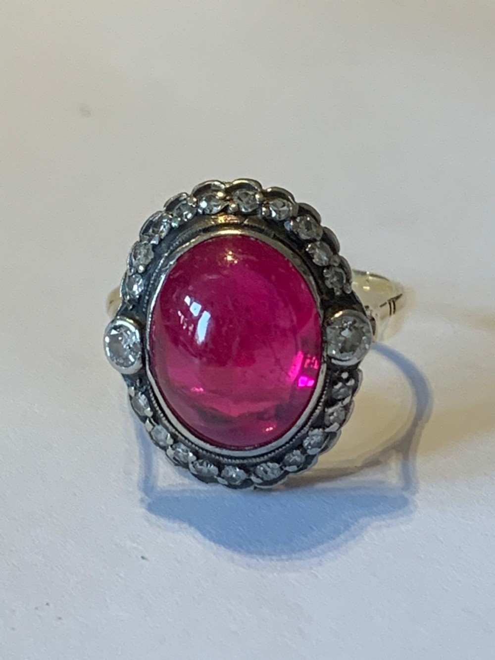 Edwardian Ruby and Diamond 18ct Gold Ring View IV