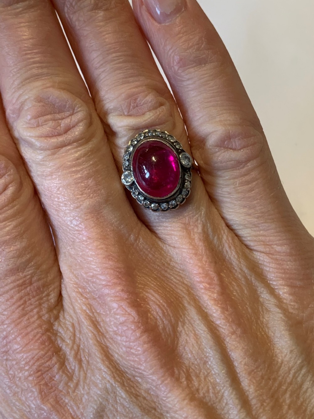 Edwardian Ruby and Diamond 18ct Gold Ring View VI