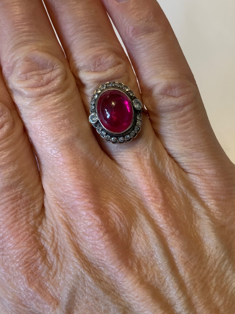 Edwardian Ruby and Diamond 18ct Gold Ring View VII
