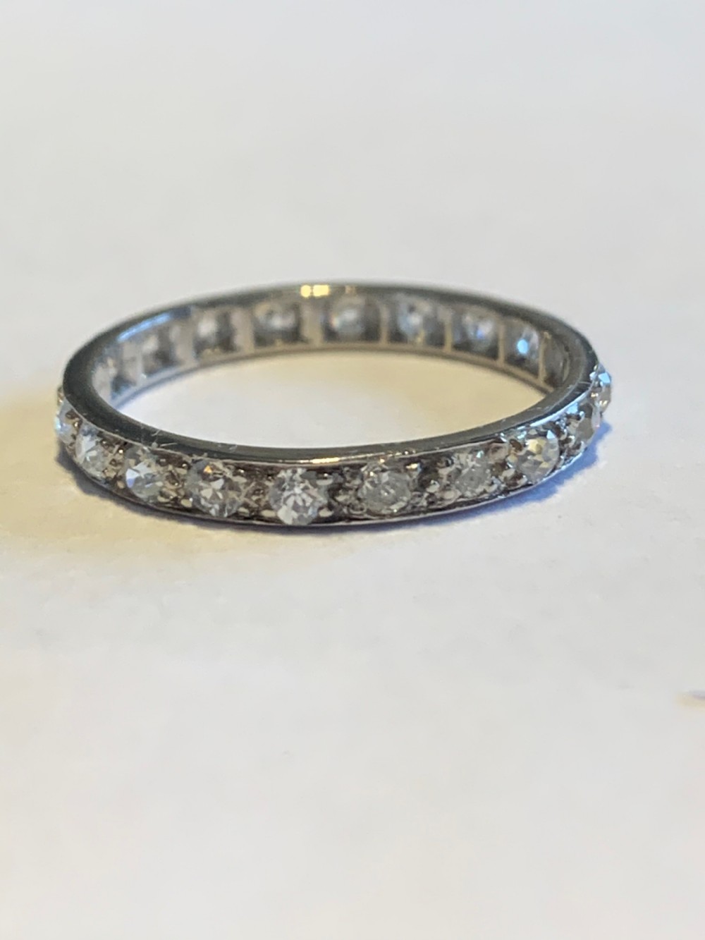 Platinum Antique 1ct Diamond Eternity Ring