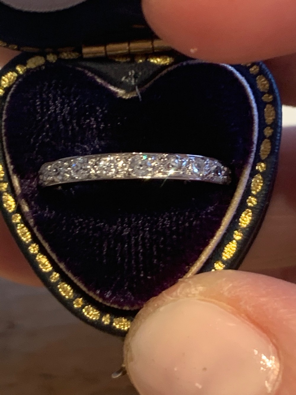 Platinum Antique 1ct Diamond Eternity Ring View II