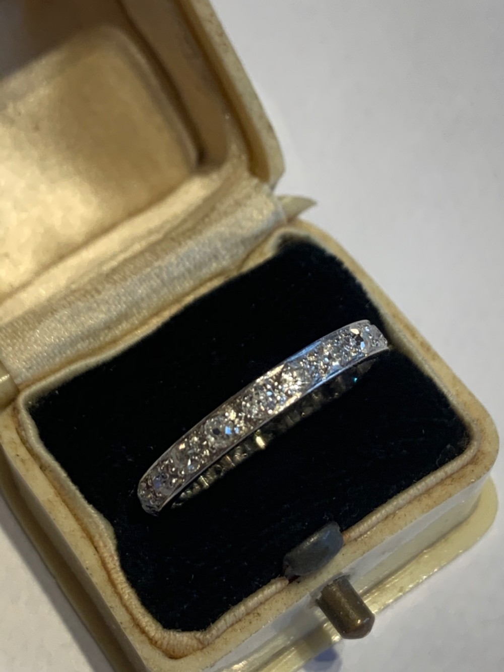 Platinum Antique 1ct Diamond Eternity Ring View III