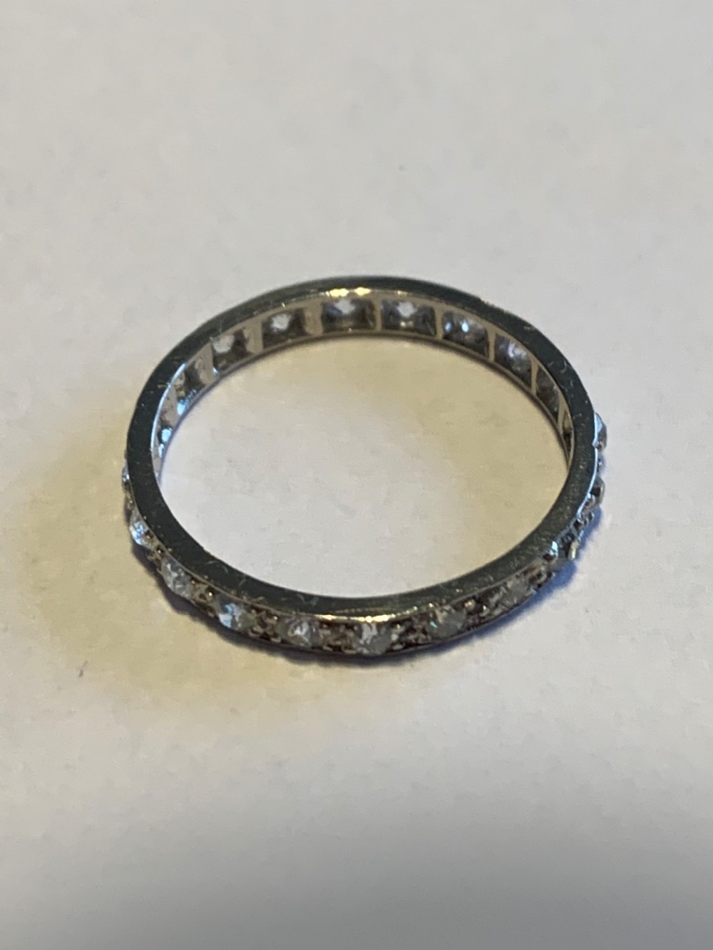 Platinum Antique 1ct Diamond Eternity Ring View IV