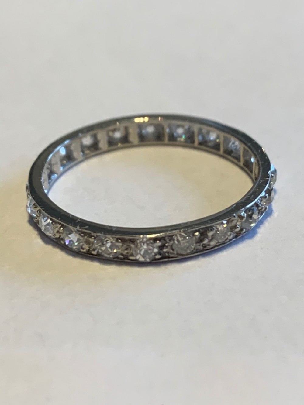 Platinum Antique 1ct Diamond Eternity Ring View V