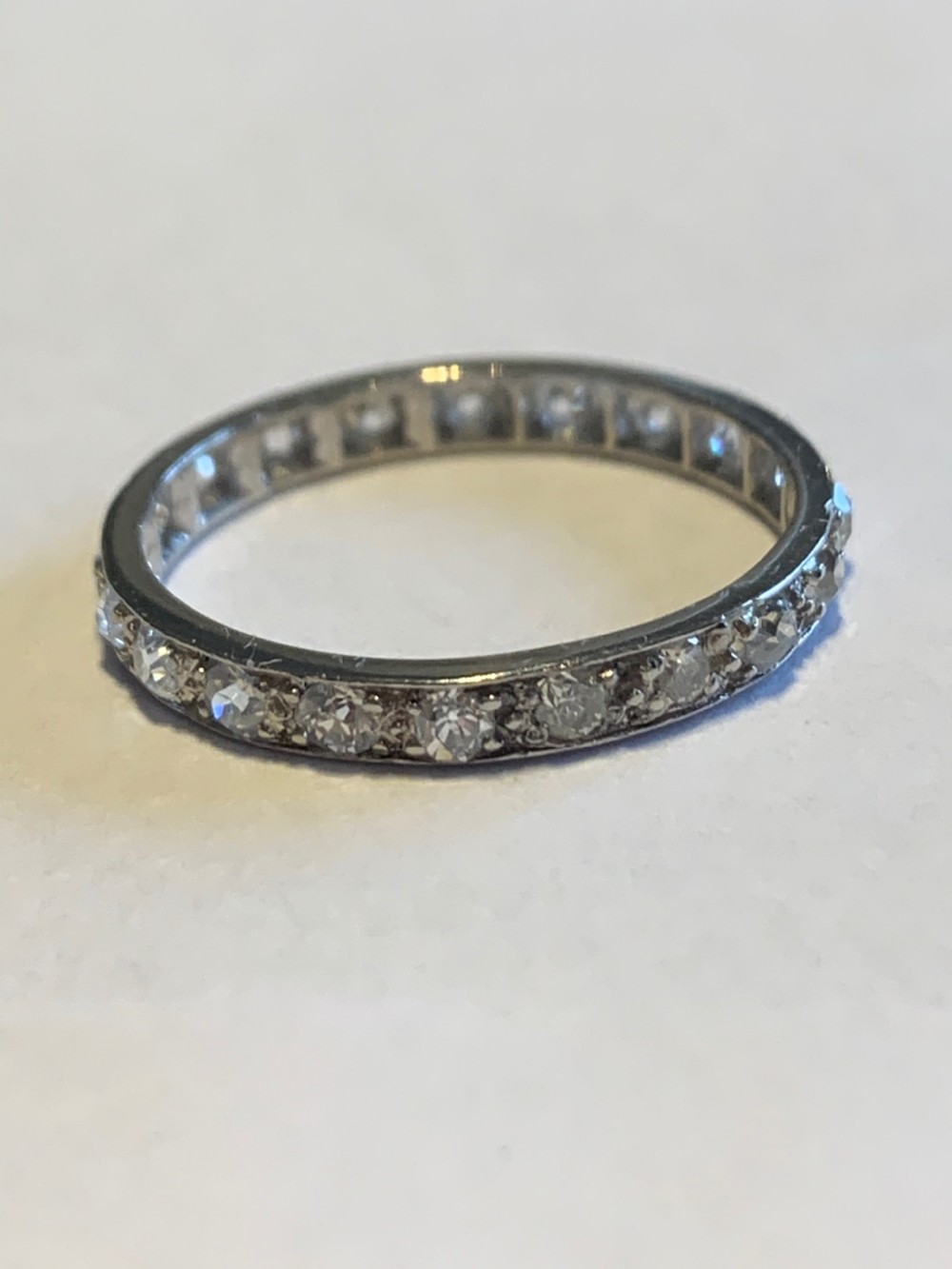 Platinum Antique 1ct Diamond Eternity Ring View VI