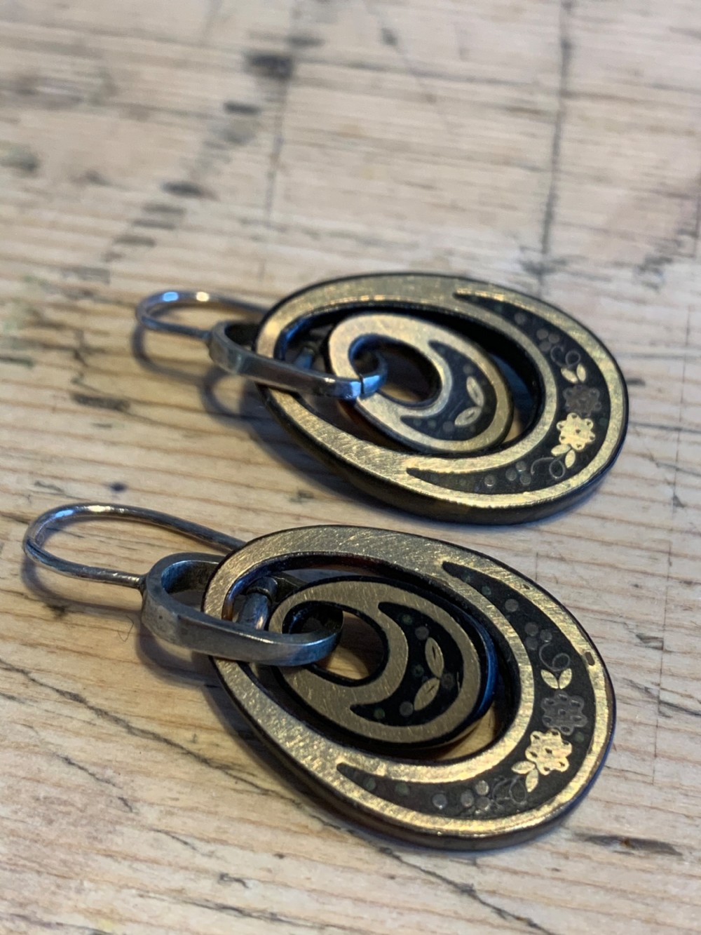 Tortoiseshell Antique Victorian Earrings View II