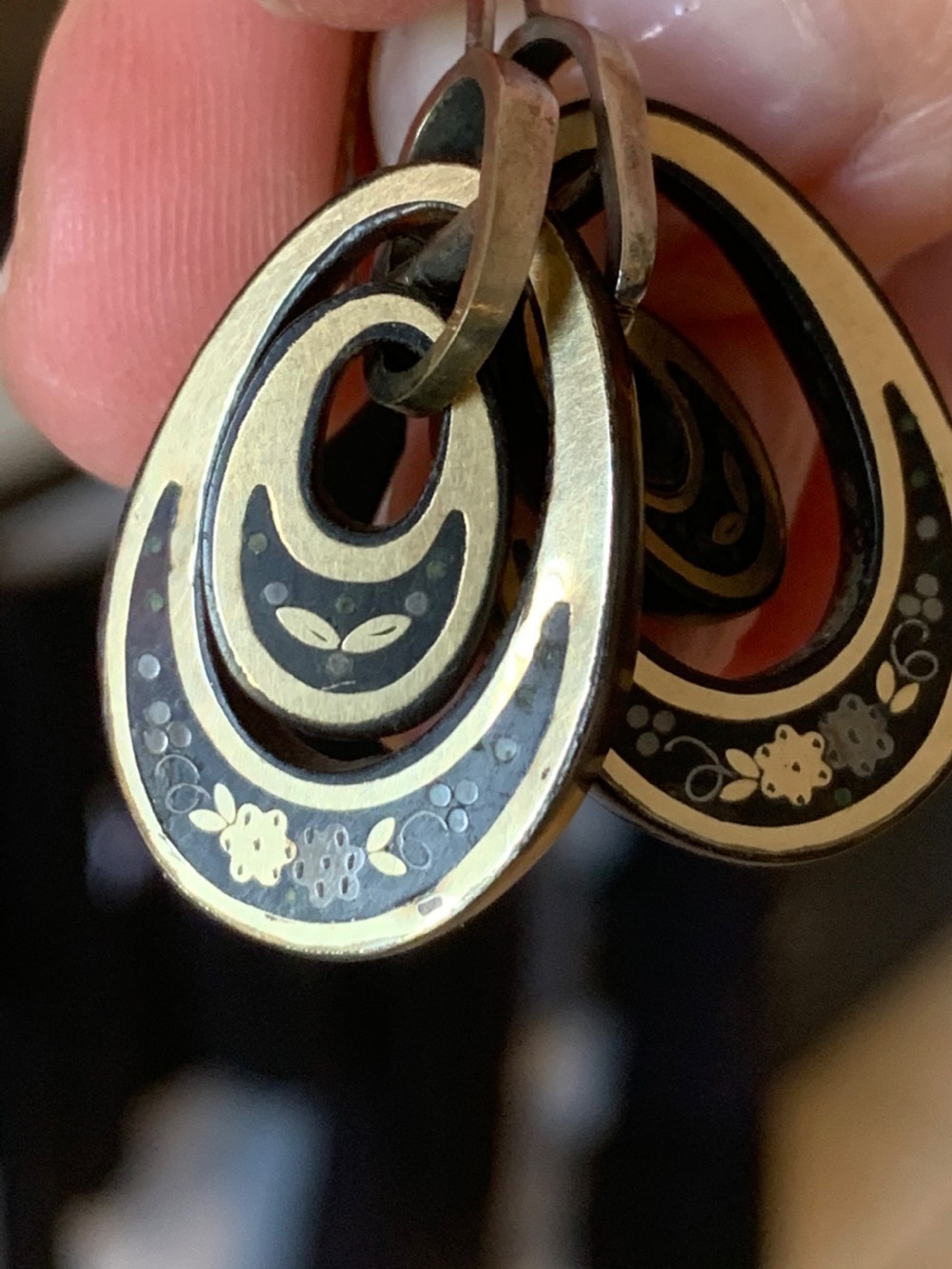 Tortoiseshell Antique Victorian Earrings View IV