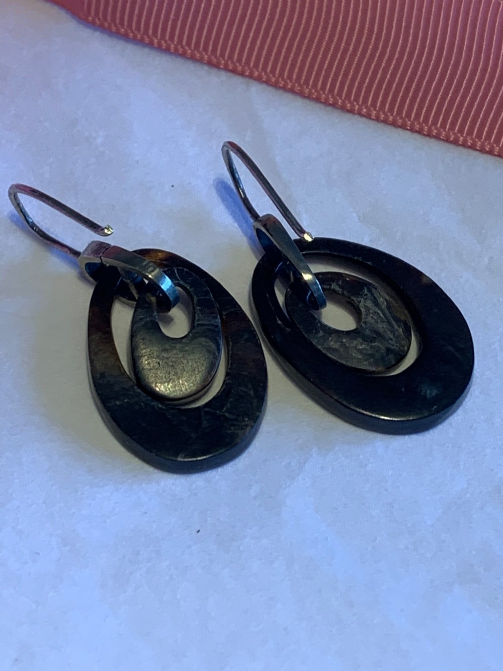 Tortoiseshell Antique Victorian Earrings View V