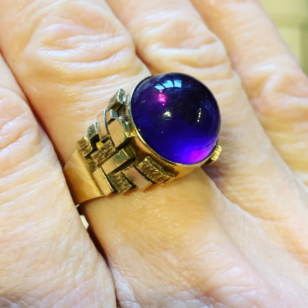 A Large 1960s Amethyst Dress Ring