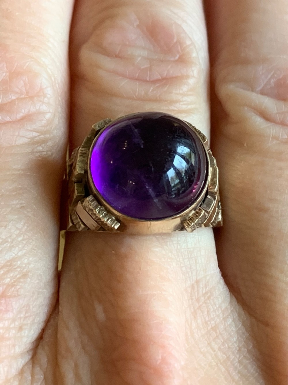 A Large 1960s Amethyst Dress Ring View V