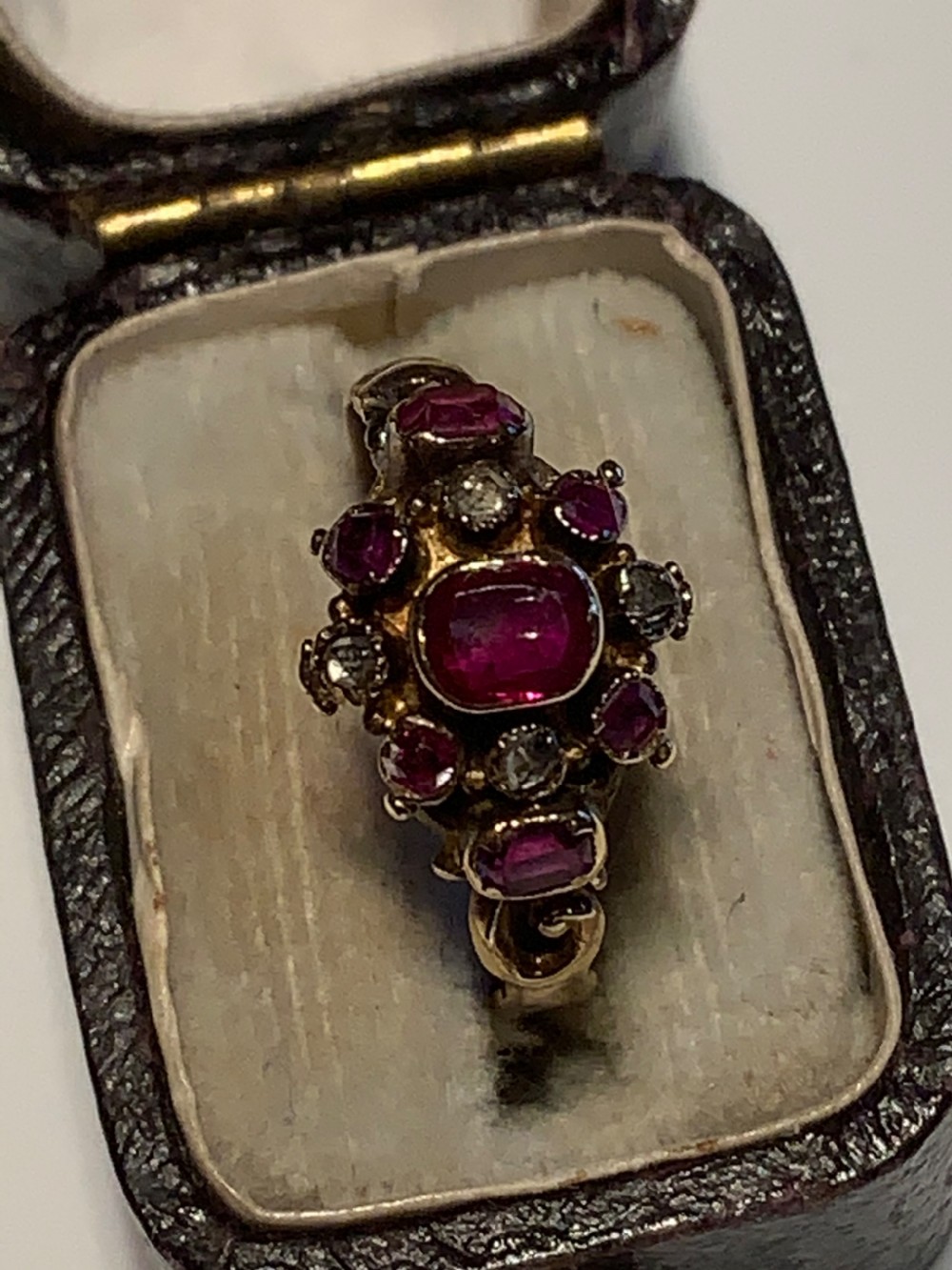 Burmese Ruby And Diamond Georgian Ring 