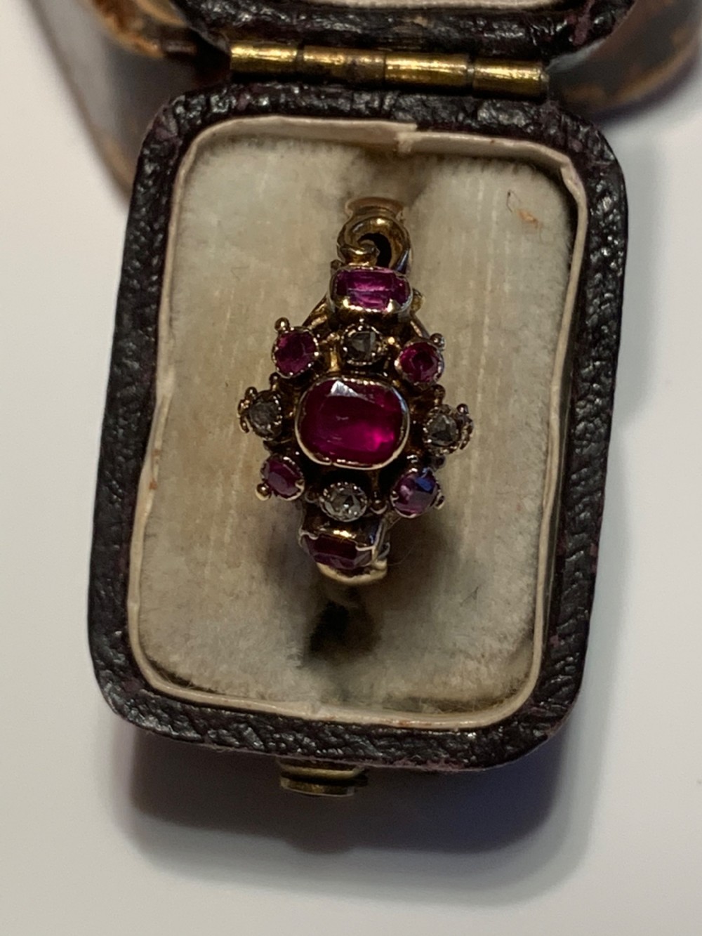 Burmese Ruby And Diamond Georgian Ring  View V