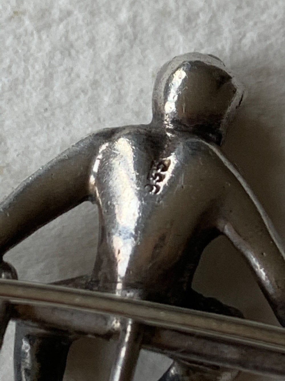 Antique Sterling Silver Paste Art Deco Monkey Brooch View IV