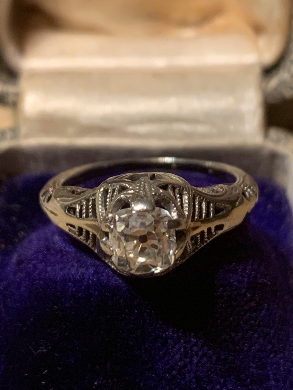 Old Mine Cut Diamond Engagement Ring 0.68cts View II