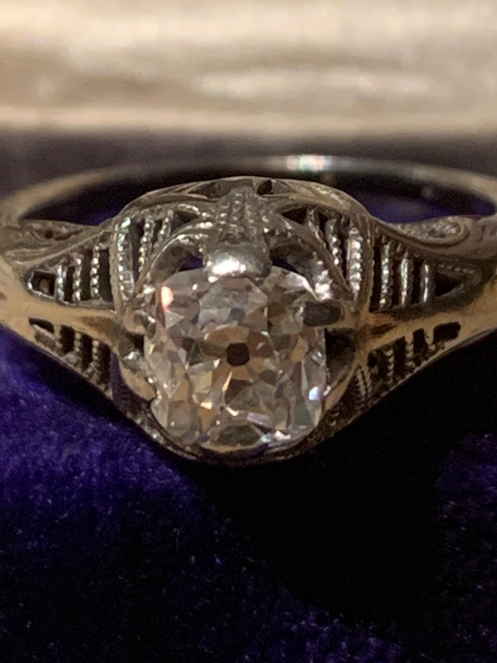 Old Mine Cut Diamond Engagement Ring 0.68cts View III