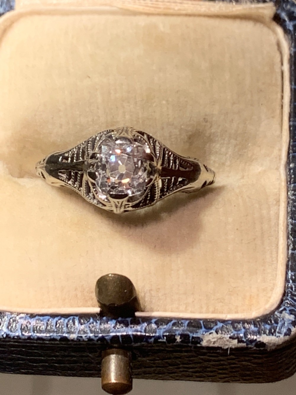 Old Mine Cut Diamond Engagement Ring 0.68cts View VI