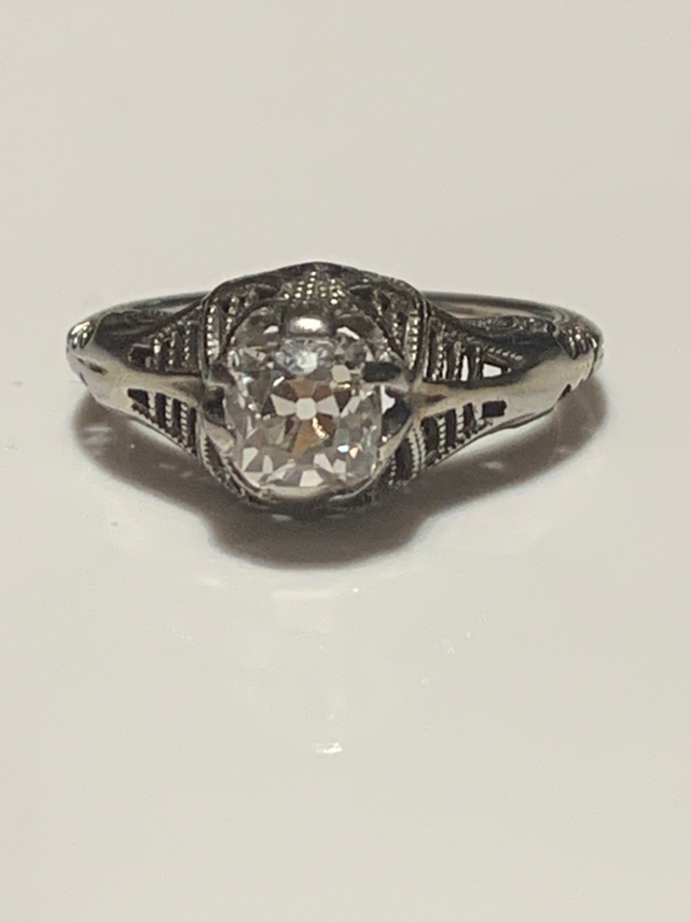 Old Mine Cut Diamond Engagement Ring 0.68cts View VII