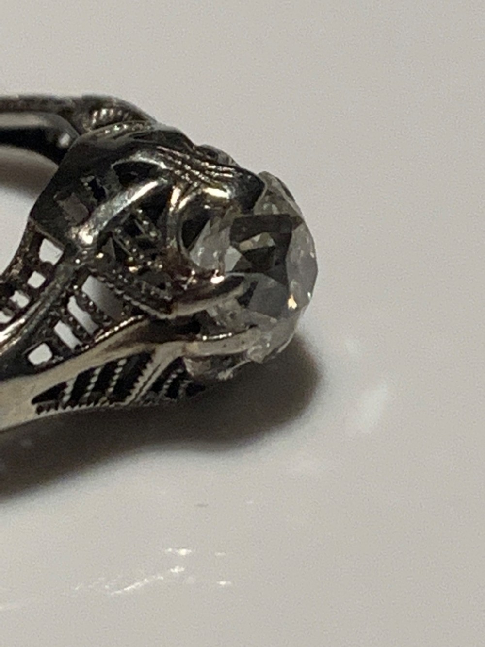 Old Mine Cut Diamond Engagement Ring 0.68cts View VIII