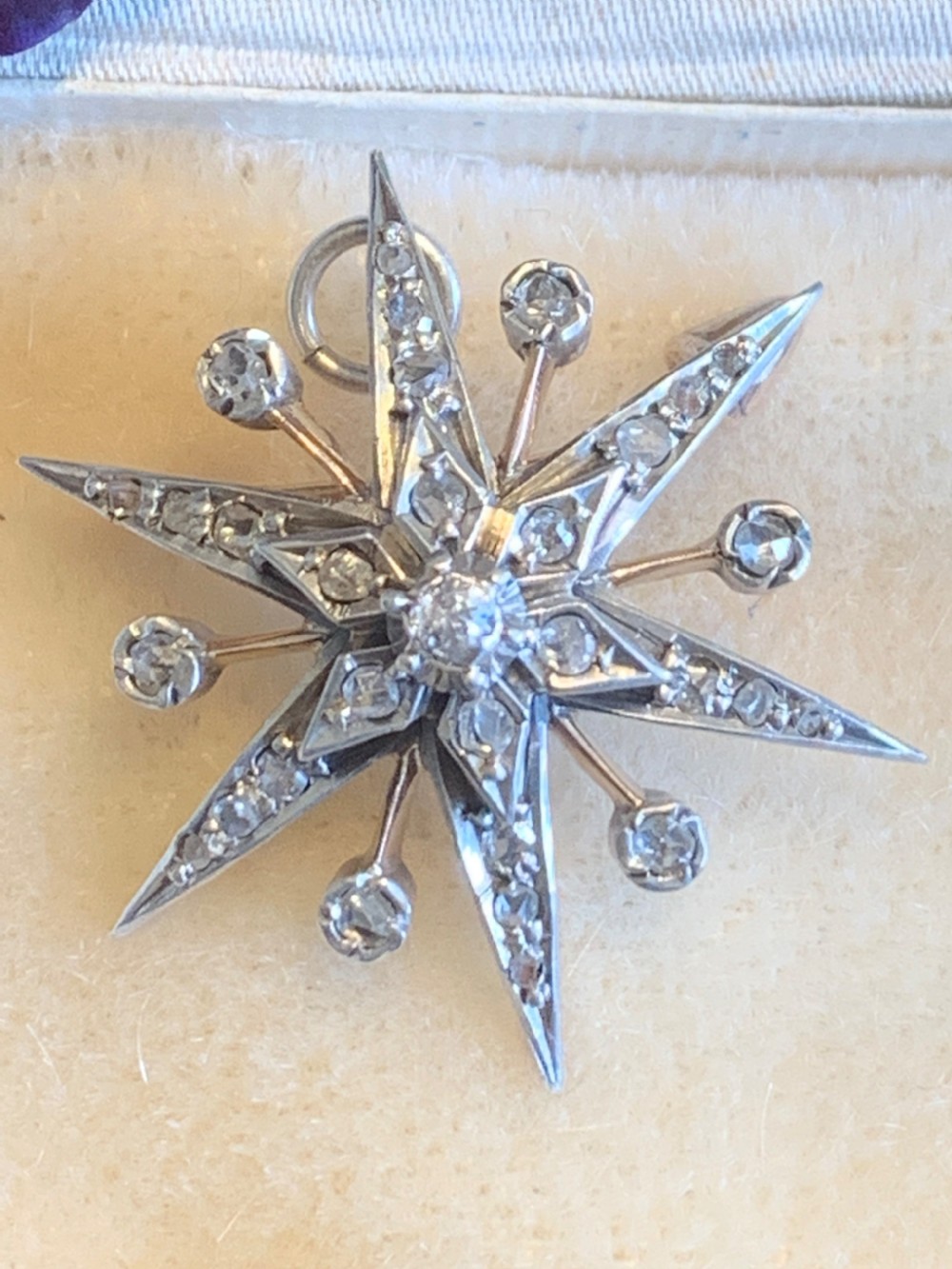 Antique Rose Cut 9ct Gold Diamond Star
