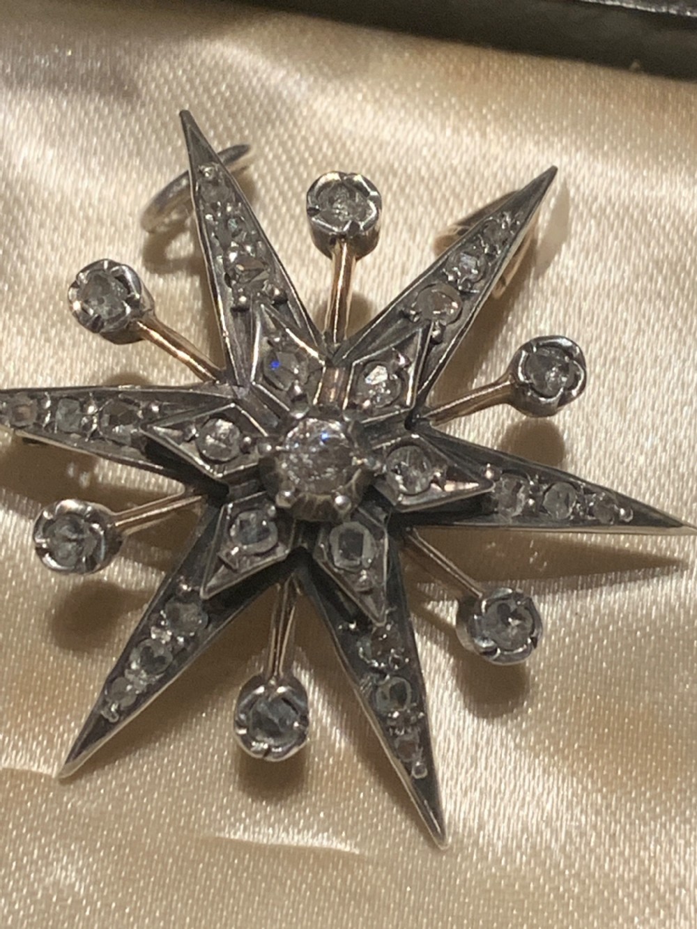Antique Rose Cut 9ct Gold Diamond Star View II