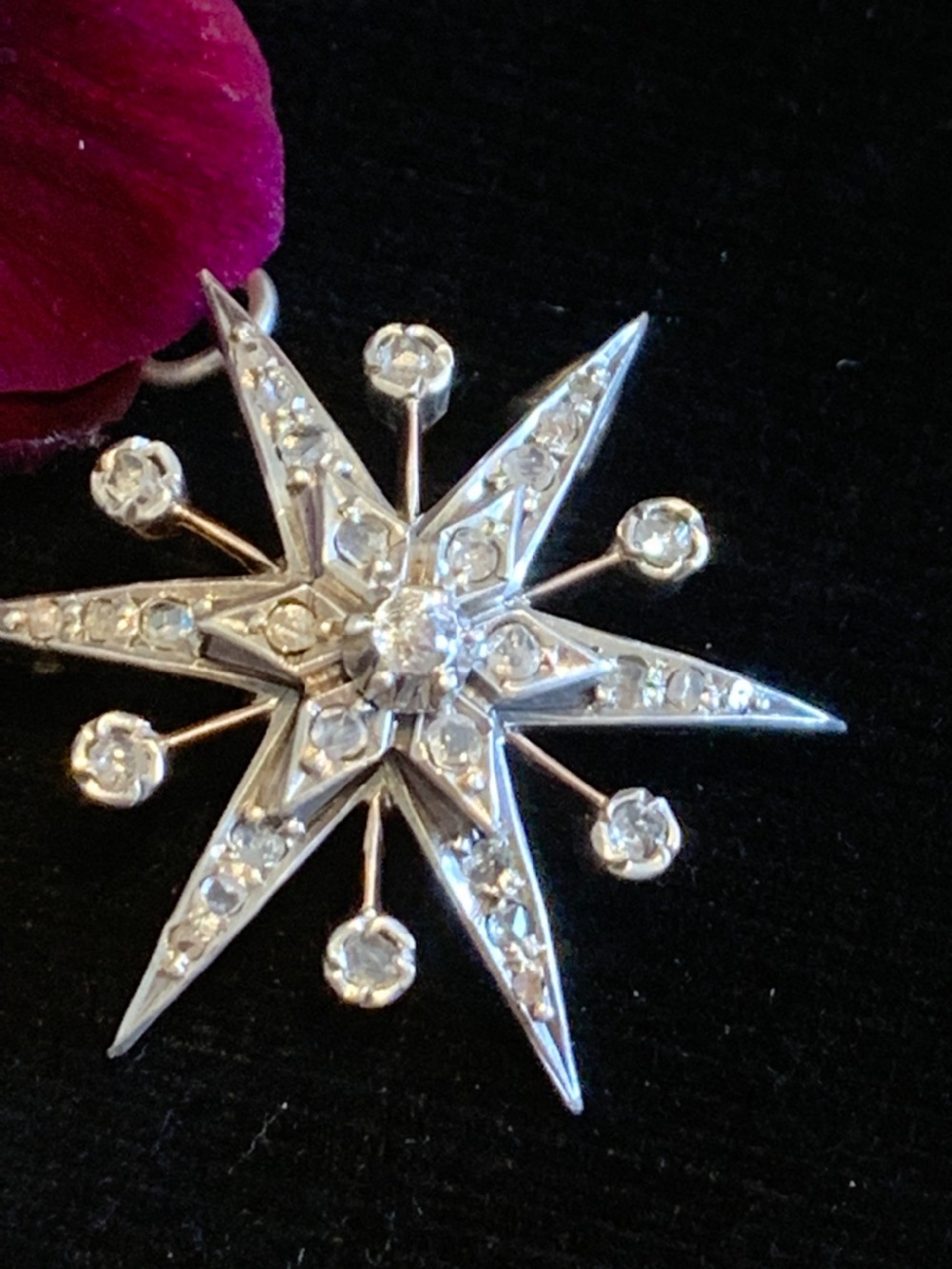 Antique Rose Cut 9ct Gold Diamond Star View VIII