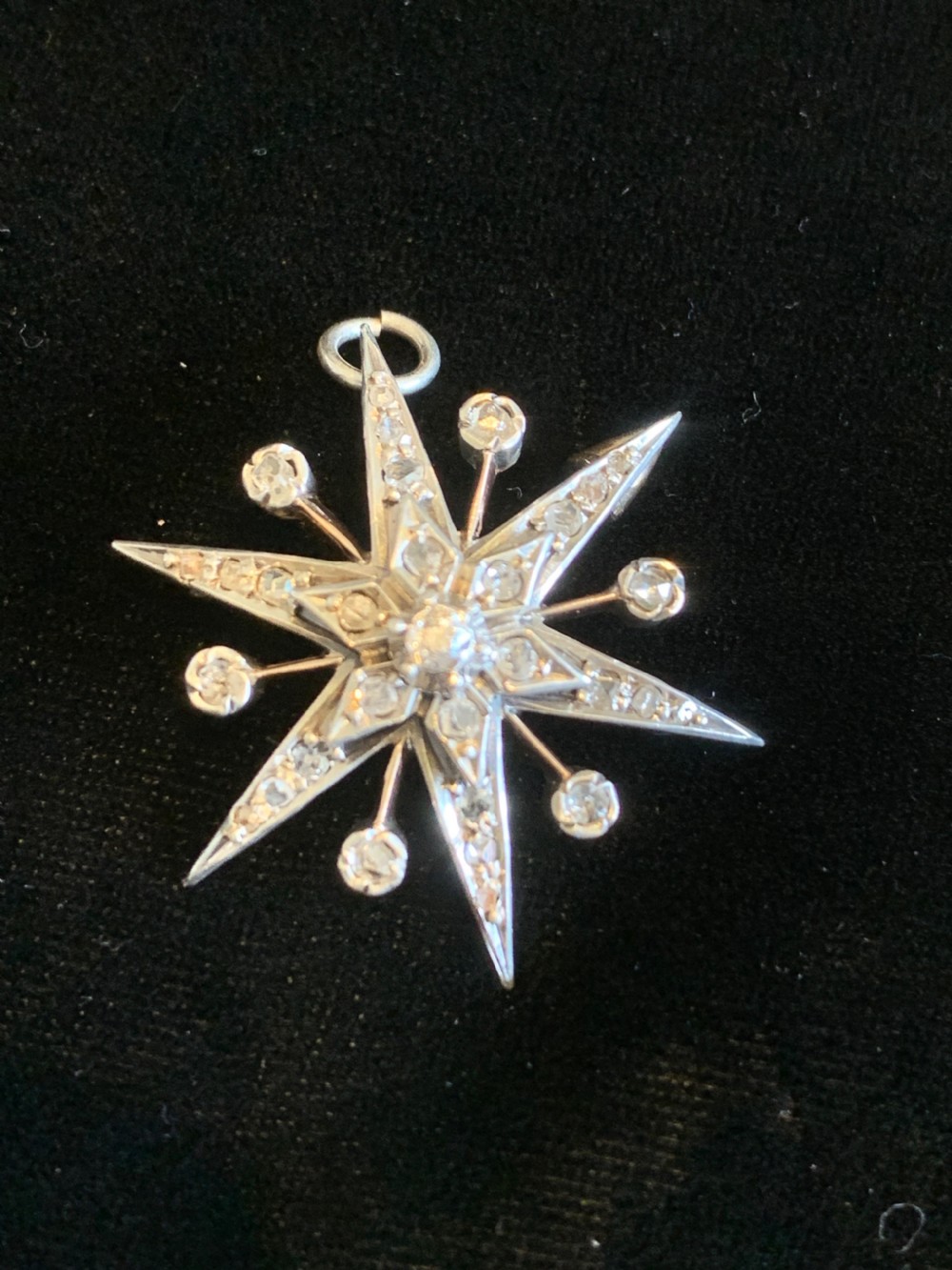 Antique Rose Cut 9ct Gold Diamond Star View IX