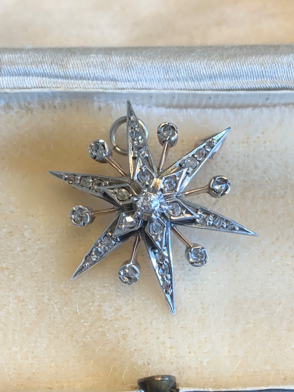 Antique Rose Cut 9ct Gold Diamond Star View X
