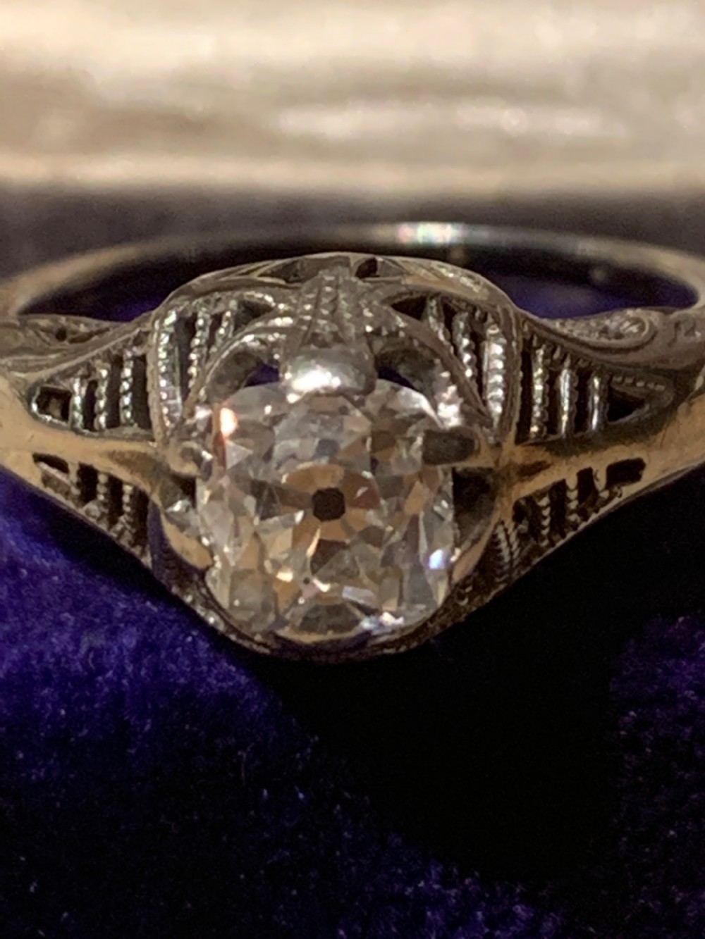 Art Deco Old Cut Diamond Ring View III